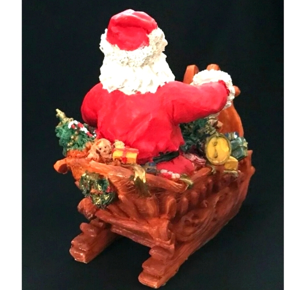 Holiday Collections Polyresin Santa in Sled NIB - Picture 4 of 6